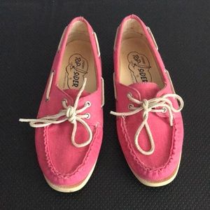 Pink Sperry Topsider Canvas Boat Shoes